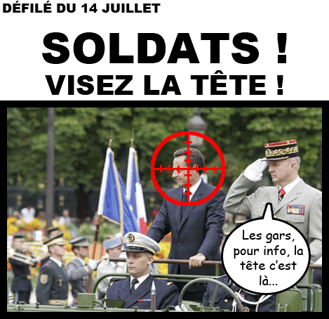Nicolas Sarkozy, défilé du 14 juillet, putsch militaire, visez la tête, anatomine