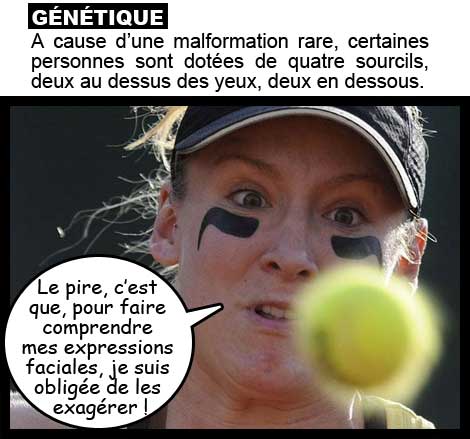 sourcils, expression faciale, tennis, Roland-Garros, Bethanie Mattek-Sands, maquillage